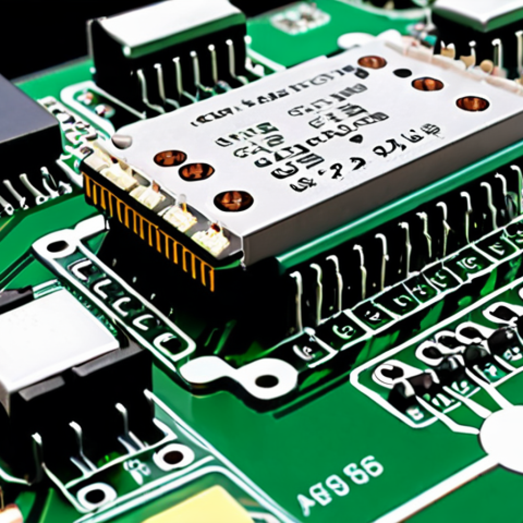 ** A brightly lit electronic circuit board. Focus on visible components like resistors, capacitors, and integrated circuits. Style: Clean, professional studio shot. Emphasize precision and detail. Caption hint: "Electronics Engineering: The Foundation of Future Tech." **