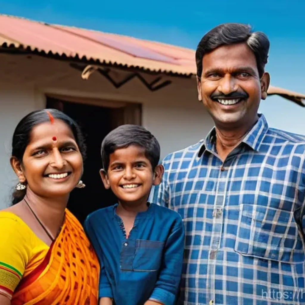 전자기술사와 신재생에너지 기술 사례 - **Prompt:** A vibrant, high-definition image capturing a joyful Indian family – a mother, father, an...