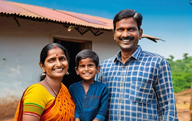 전자기술사와 신재생에너지 기술 사례 - **Prompt:** A vibrant, high-definition image capturing a joyful Indian family – a mother, father, an...