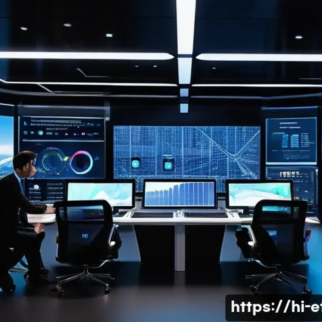 전자기술사와 관련된 최신 학술 자료 - **AI-Powered Smart Grid Control Center** A futuristic, brightly lit control center for a smart e...